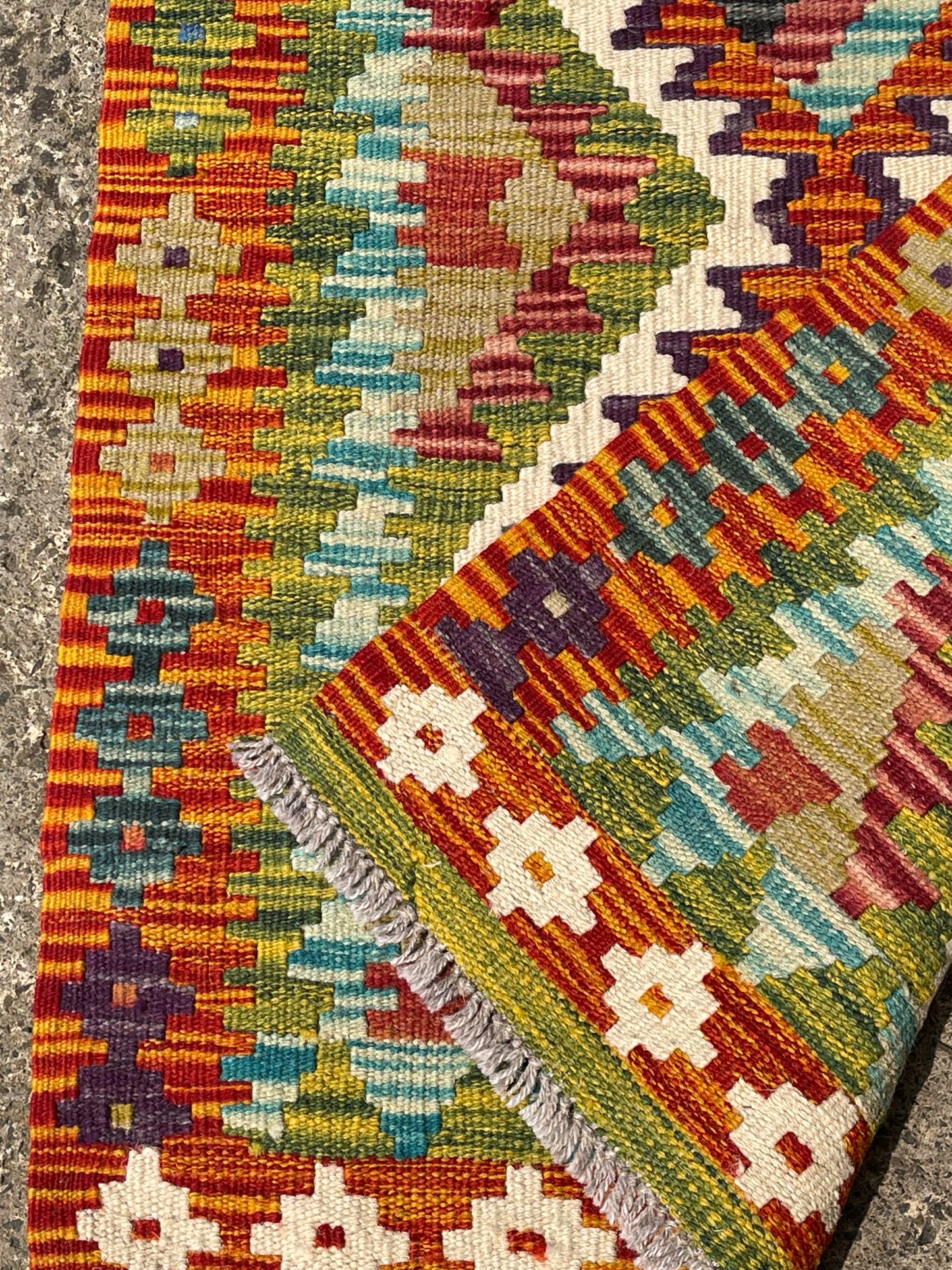 Hand Knotted Chobi Kilim Runner Rug 198 x 62cm
