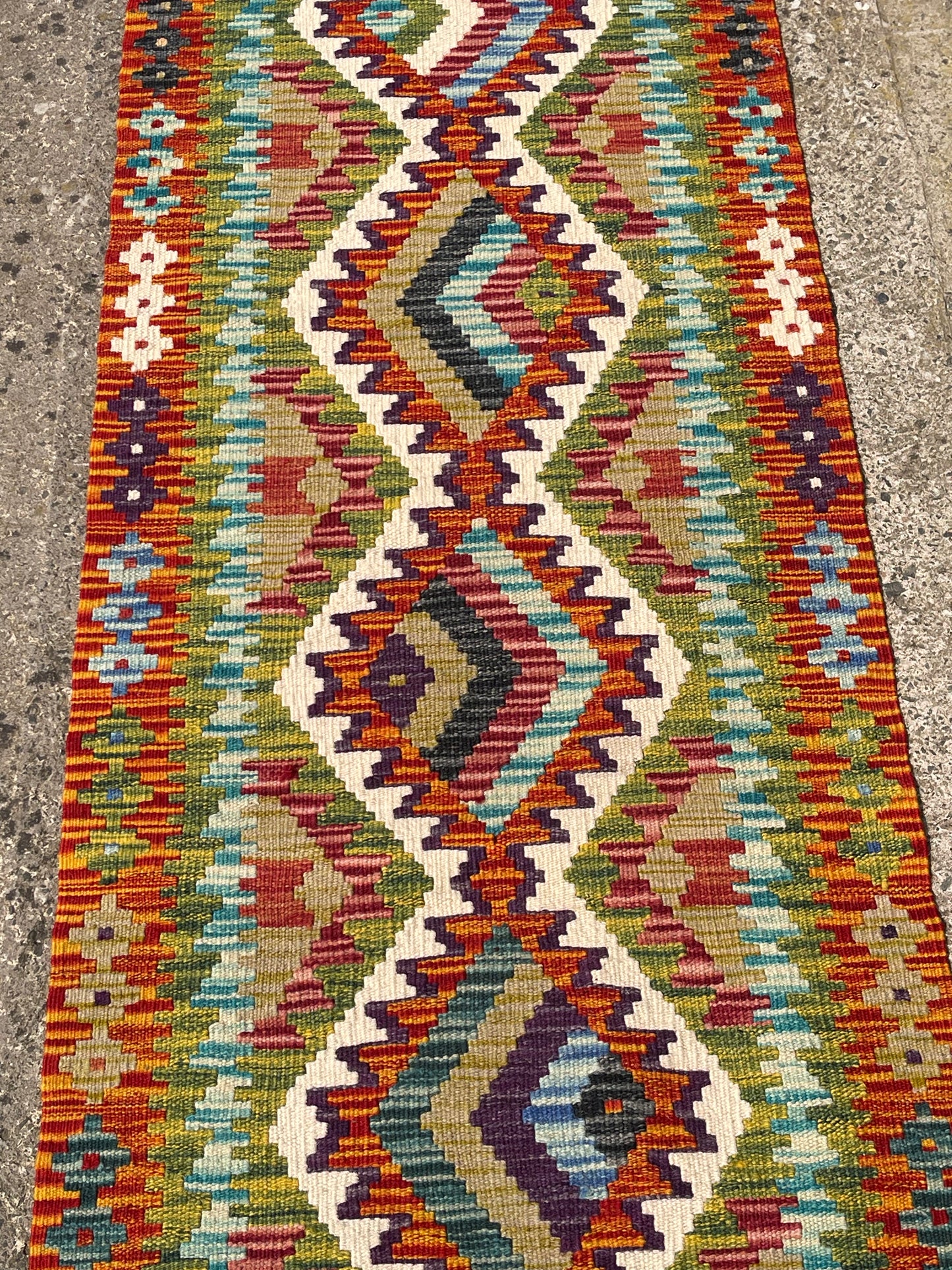 Hand Knotted Chobi Kilim Runner Rug 198 x 62cm