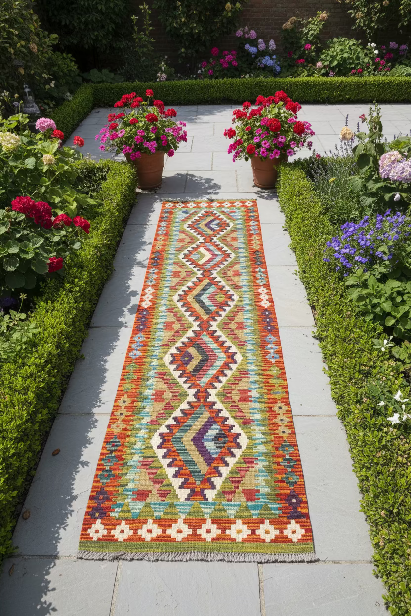 Hand Knotted Chobi Runner Garden 198 x 62cm