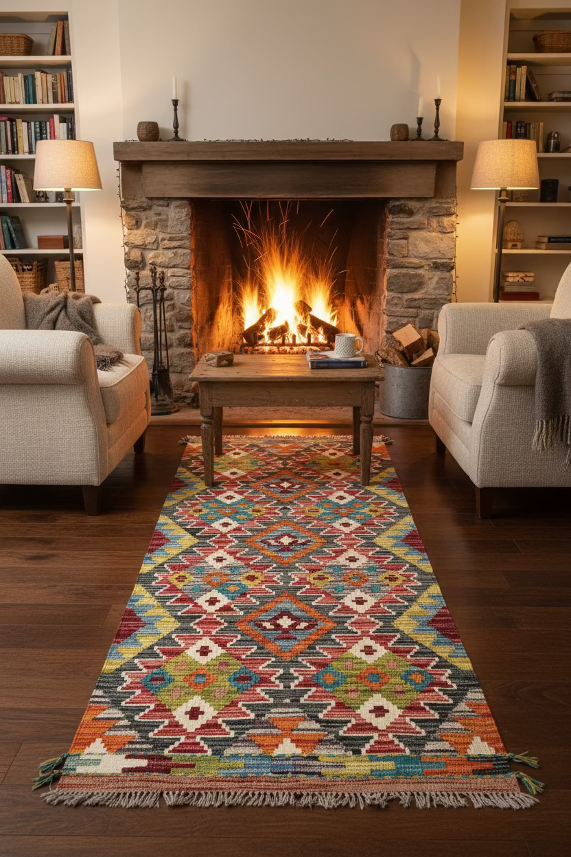 Hand knotted Chobi runner 140 x 61cm