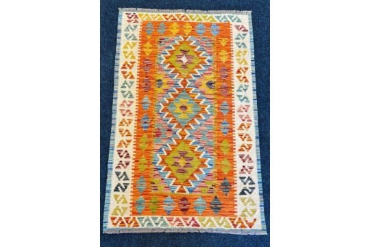 Hand Knotted Chobi Kilim Rug – 124x82cm