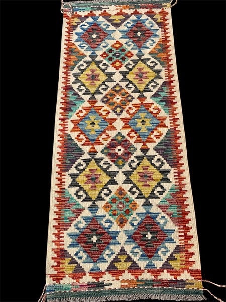 Hand Knotted Chobi Kilim Runner Rug 156 x 61cm