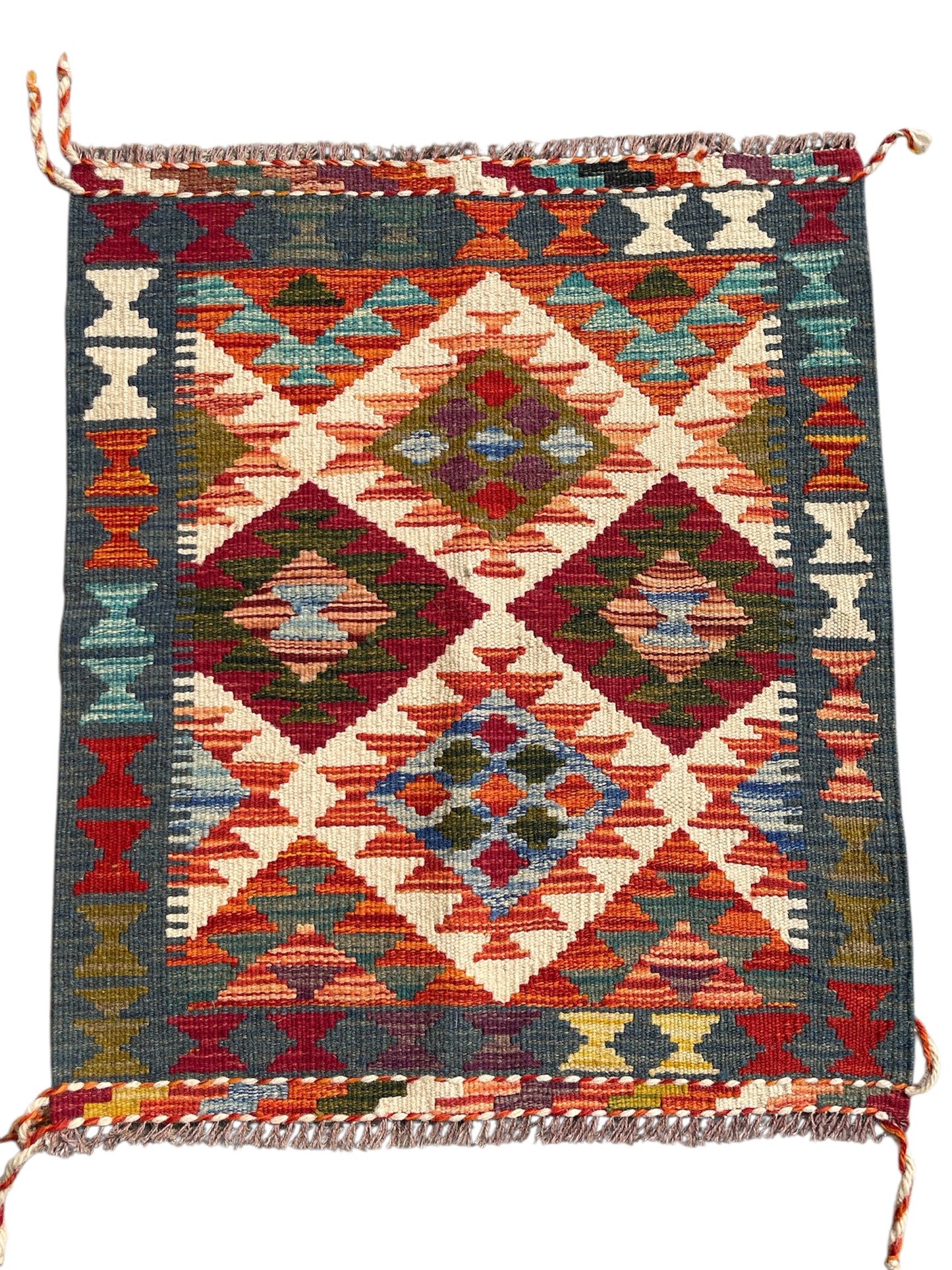Hand Knotted Chobi Kilim Rug. 76x62cm