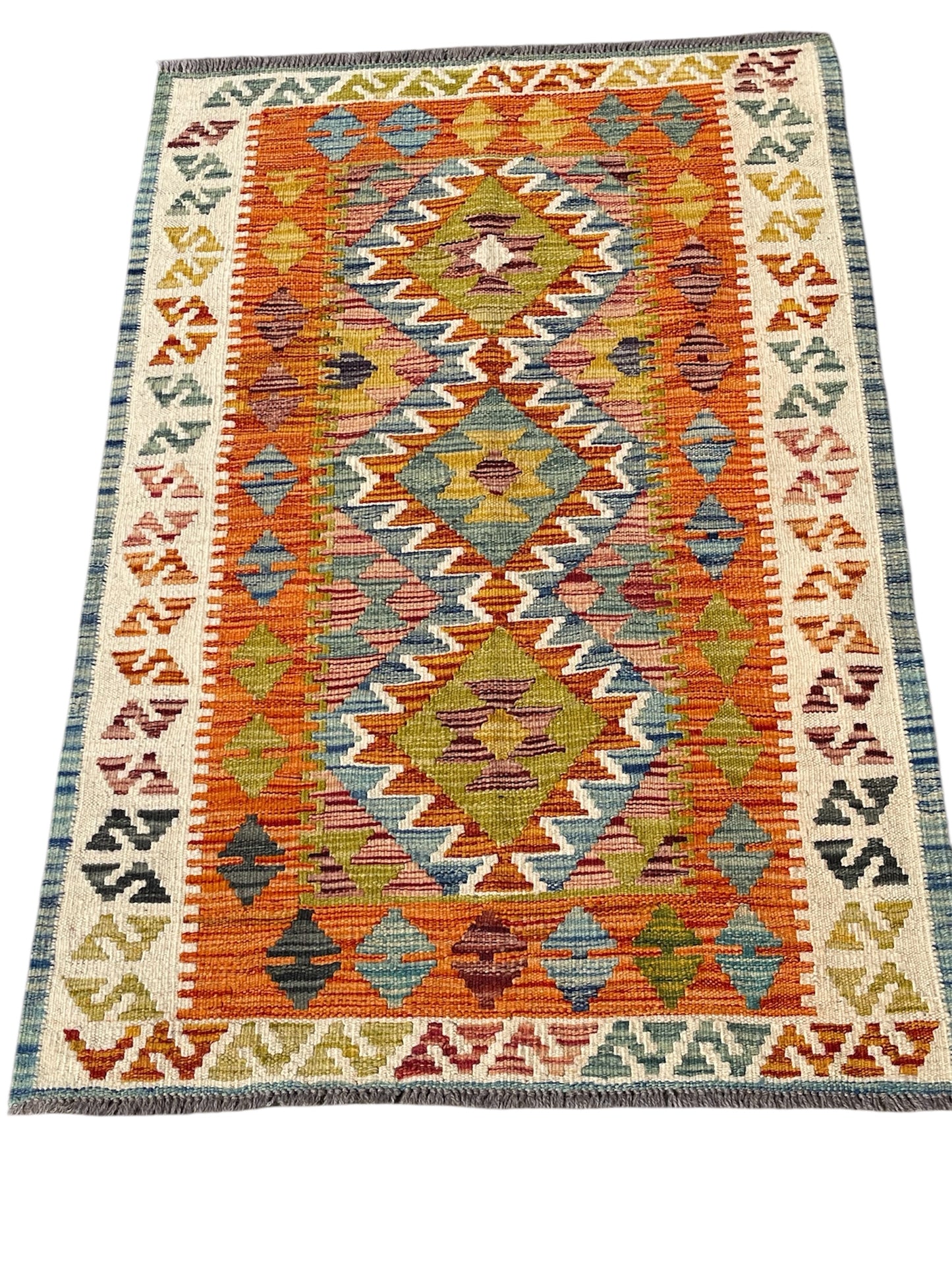 Hand Knotted Chobi Kilim Rug – 124x82cm